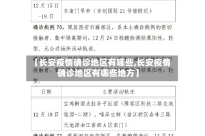 【长安疫情确诊地区有哪些,长安疫情确诊地区有哪些地方】