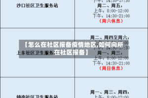 【怎么在社区报备疫情地区,如何向所在社区报备】
