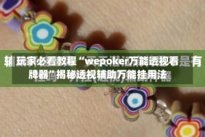 玩家必看教程“wepoker万能透视看牌器”揭秘透视辅助万能挂用法