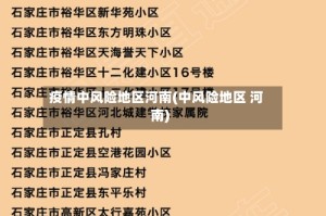 疫情中风险地区河南(中风险地区 河南)