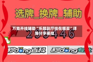 万能开挂辅助“乐酷副厅挂在哪买”详细分享装挂