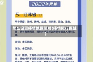 怎么设置疫情地区限牌(疫情限行区域)