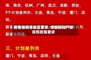 疫情期间各地区要求/疫情期间严格按照政策要求