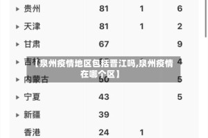 【泉州疫情地区包括晋江吗,泉州疫情在哪个区】