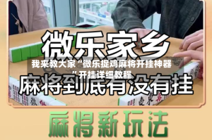 我来教大家“微乐捉鸡麻将开挂神器”开挂详细教程