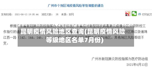 昆明疫情风险地区查询(昆明疫情风险等级地区名单7月份)-第1张图片