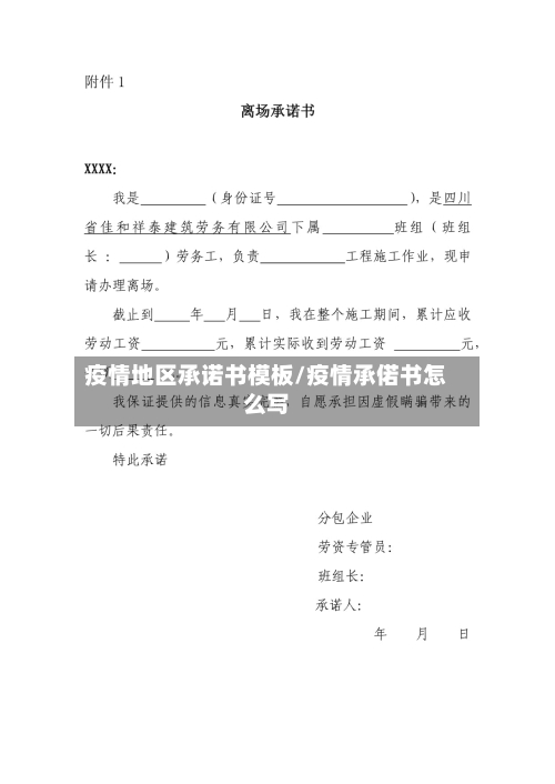 疫情地区承诺书模板/疫情承偌书怎么写-第3张图片