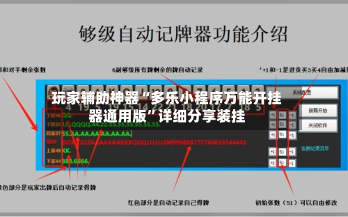 玩家辅助神器“多乐小程序万能开挂器通用版”详细分享装挂-第1张图片