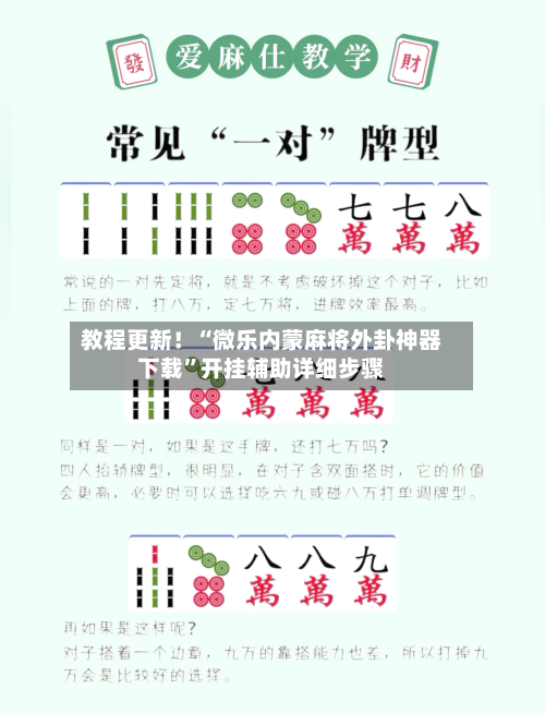 教程更新！“微乐内蒙麻将外卦神器下载”开挂辅助详细步骤-第2张图片