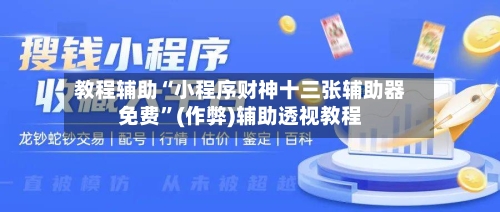 教程辅助“小程序财神十三张辅助器免费	”(作弊)辅助透视教程-第3张图片