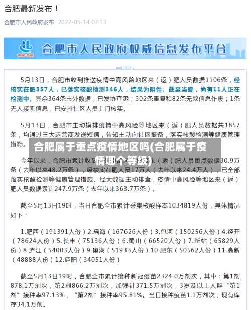 合肥属于重点疫情地区吗(合肥属于疫情哪个等级)-第2张图片