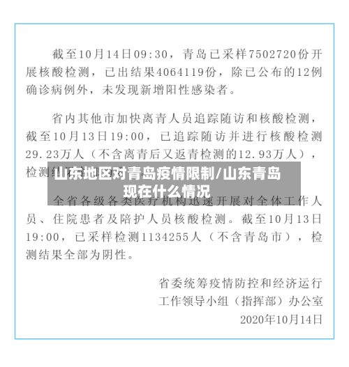 山东地区对青岛疫情限制/山东青岛现在什么情况-第1张图片