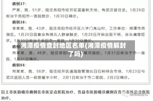 湘潭疫情查封地区名单(湘潭疫情解封了吗)-第1张图片